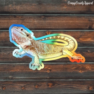 Bearded Dragon Holographic Sticker, Reptile Sticker, Lizard Sticker, Vinyl Pet Bearded Dragon Sticker