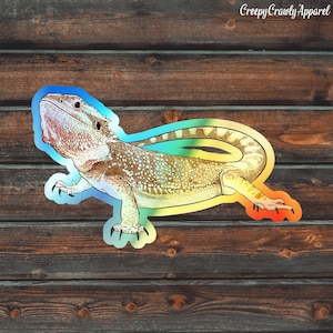 Bartagamen holografischer Aufkleber, Reptil Aufkleber, Eidechsen Aufkleber, Vinyl Haustier bärtiger Drache Aufkleber