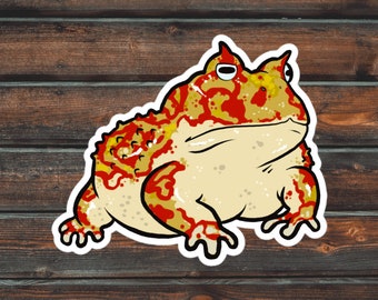 Pacman Frog Sticker, Amphibian Sticker, Frog Sticker, Vinyl Waterproof Pet Pacman Frog Sticker