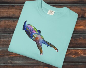 Caribbean Reef Squid Comfort Colors®-shirt, uniseks inktvisshirt, inktviscadeau, shirt oceaan