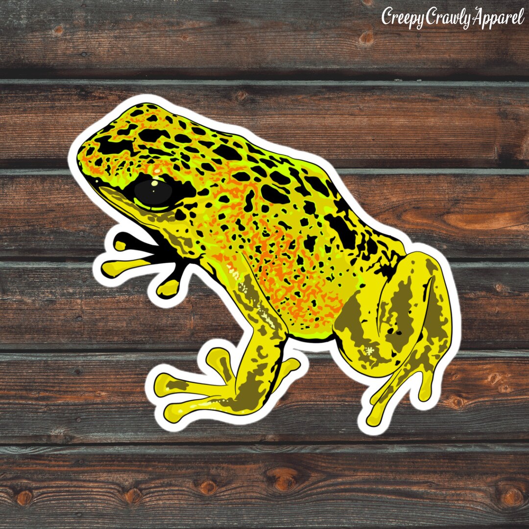 Yellow Frog Sticker Yellow Dart Frog Sticker Amphibian Sticker Frog Sticker - Etsy
