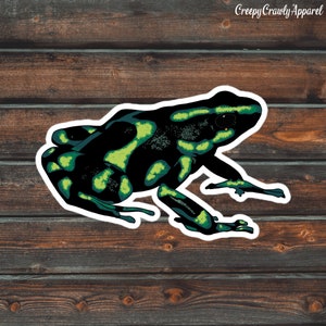 Green Dart Frog Sticker, Amphibian Sticker, Frog Sticker, Vinyl Waterproof Pet Dart Frog Sticker