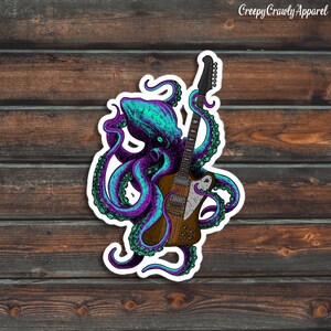 Paarse Octopus Gitaar Sticker, Muziek Sticker, Gitaar Sticker, Vinyl Waterdichte Octopus Sticker