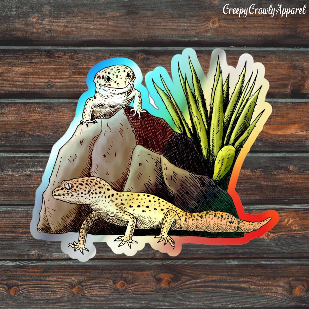 Leopard Gecko Holographic Sticker, Reptile Sticker, Lizard Sticker ...