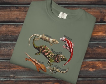 Camisa Comfort Colors® de Gecko Crestado, Camisa Unisex de Gecko, Camisa de Reptil, Gecko Crestado, Gárgola, Leachianus, Chahoua y Eurydactylodes