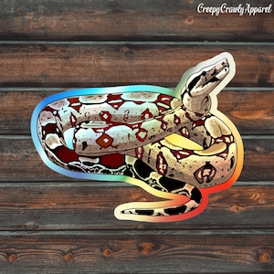 Red Tail Boa holografischer Aufkleber, Reptil Aufkleber, Schlange Aufkleber, Vinyl Haustier Red Tail Boa Sticker