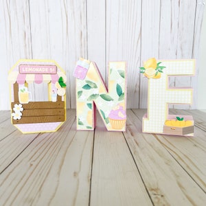 Lemonade Party 3D Letters, Citrus decorative letters, First Birthday decor, lemonade stand 3D Letters, lemonade bar letters and numbers.