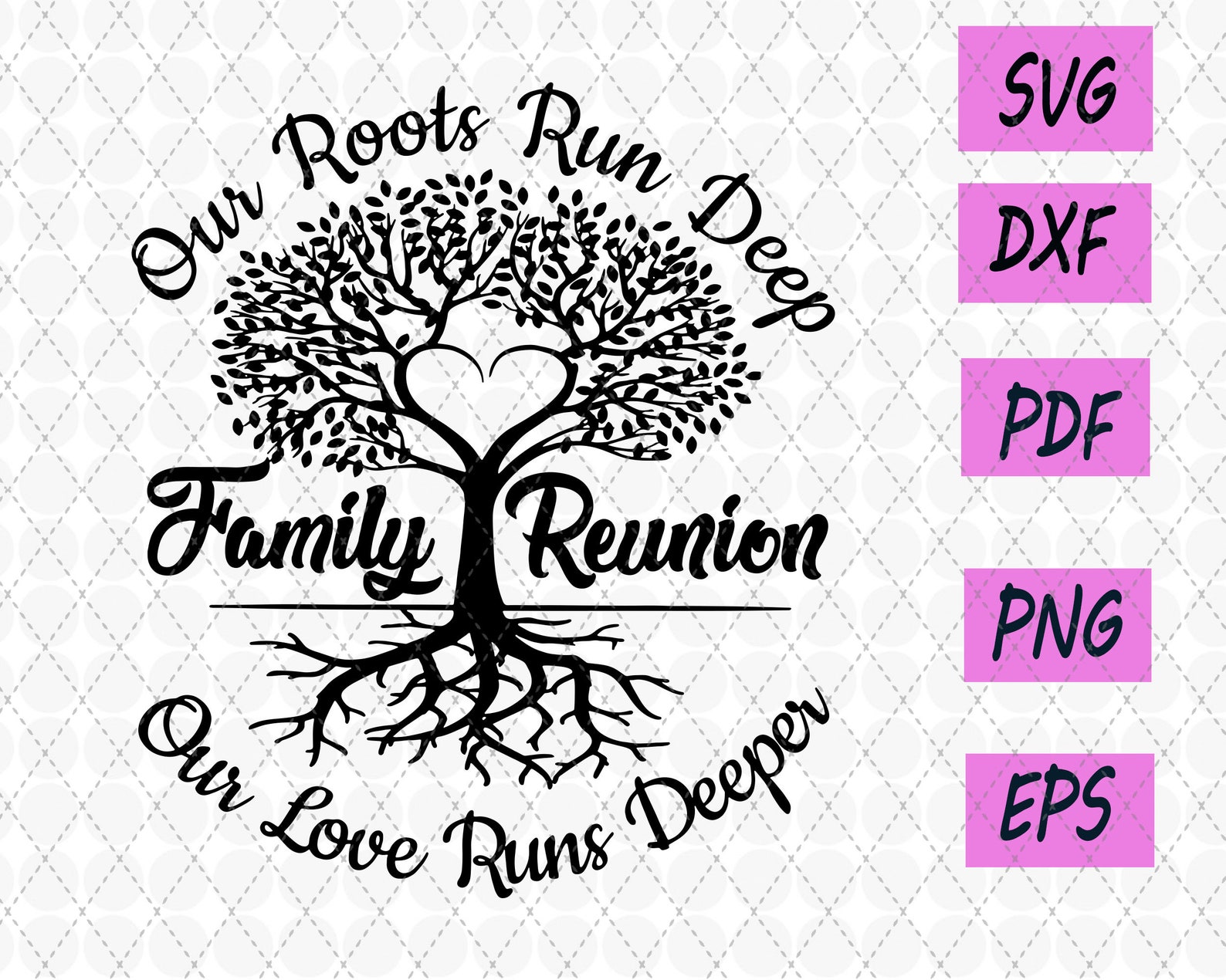 Family tree svg 5 members Family Reunion family reunion | Etsy