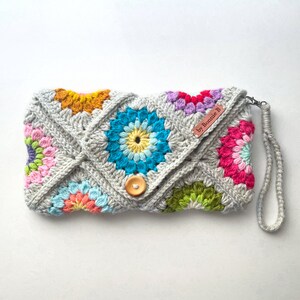 Sunburst Granny Clutch PDF Pattern Easy Intermediate Bag Crochet Purse image 3