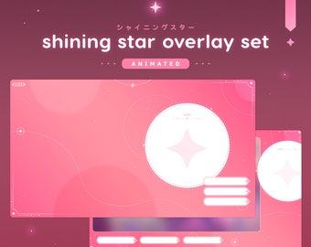 Shining Star Animated Overlay Set, Twitch Vtuber Streamer Pack, Chatting Gaming Screens, Star Guardians