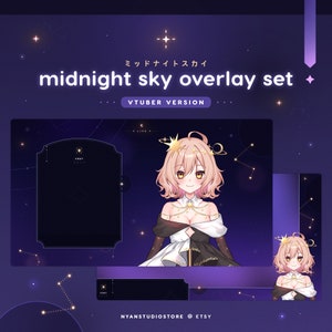 Midnight Sky Twitch Overlay: Starry Gaming Stream Set (Digital Download)