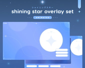 Shining Star Animated Overlay Set, Twitch Vtuber Streamer Pack, Chatting Gaming Screens, Star Guardians