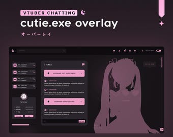 cutie.exe Einfaches Minimal Soft Cute Chatting Overlay Set für Twitch Streams