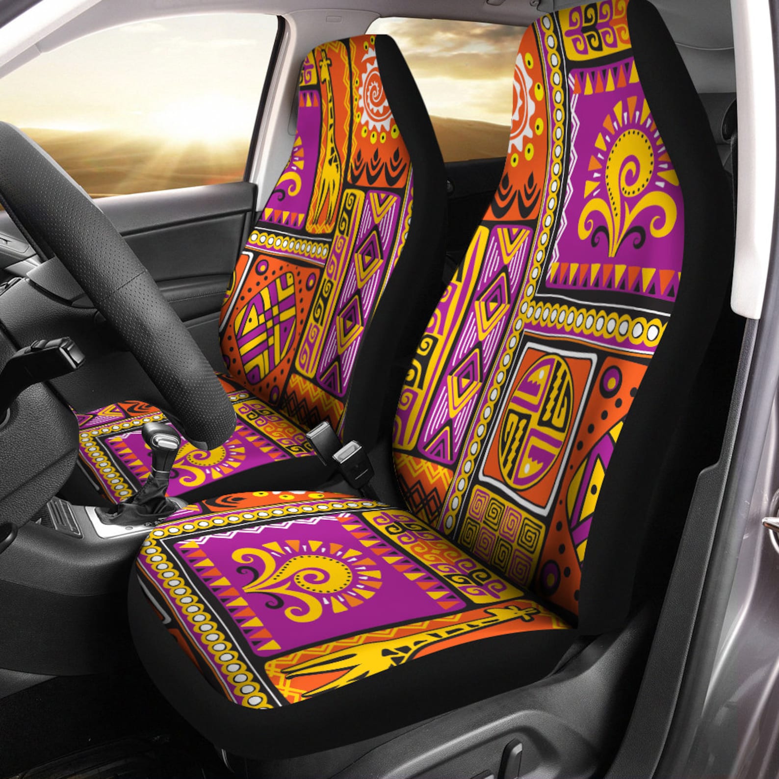 African Tribal Car Seat Covers 1 Pair Tribal Pattern Etsy