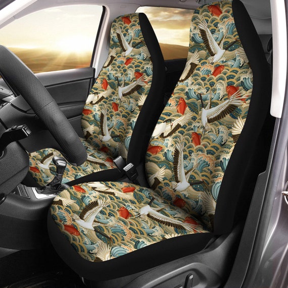 Japanese Crane And Wave Car Seat Covers1 Pair Universal Ireland Wave Car Seat Covers1 Pair Universal, Car Seat Recovering Ireland