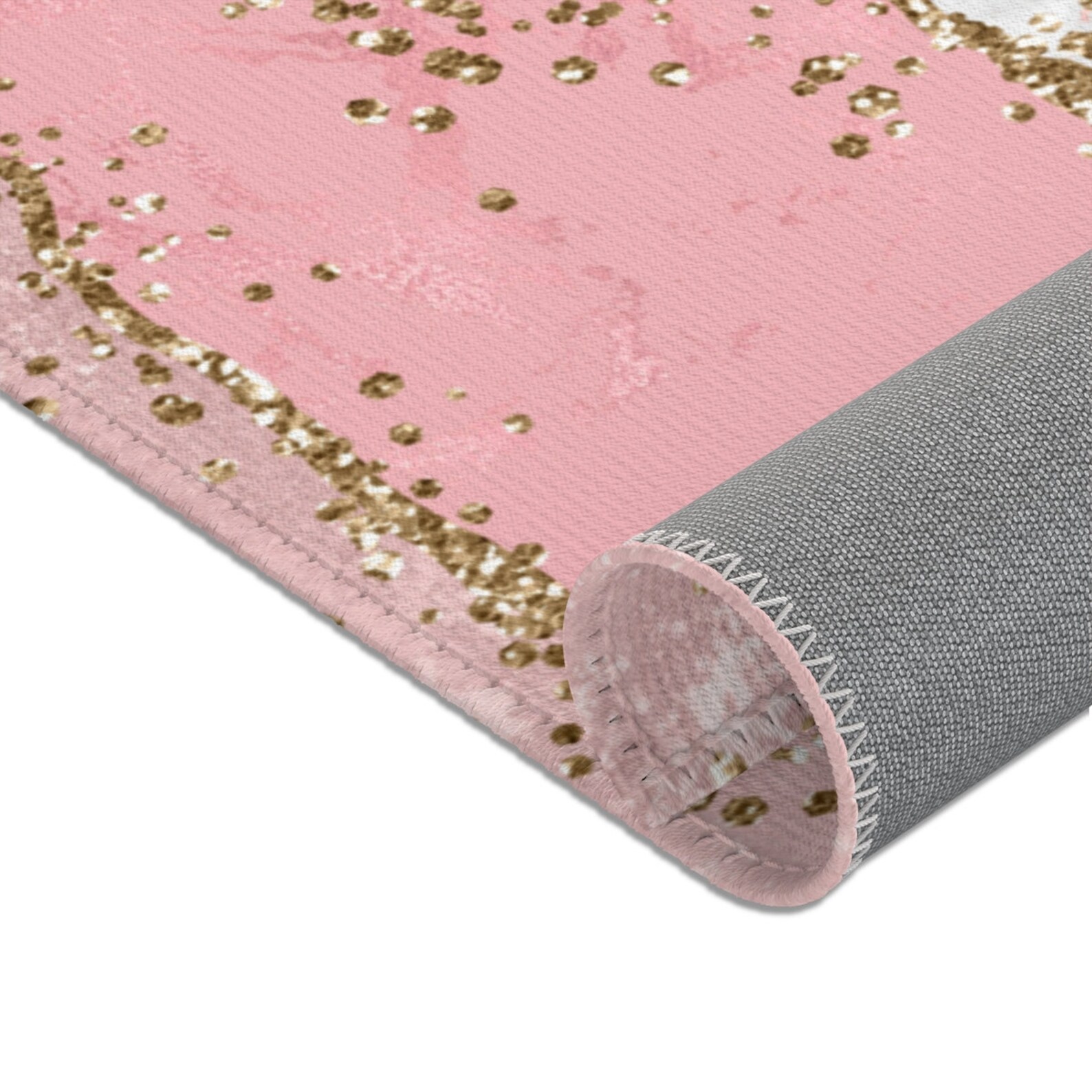Pink Gold Glitter Abstract rug abstract Floor Mat Girls Room Etsy