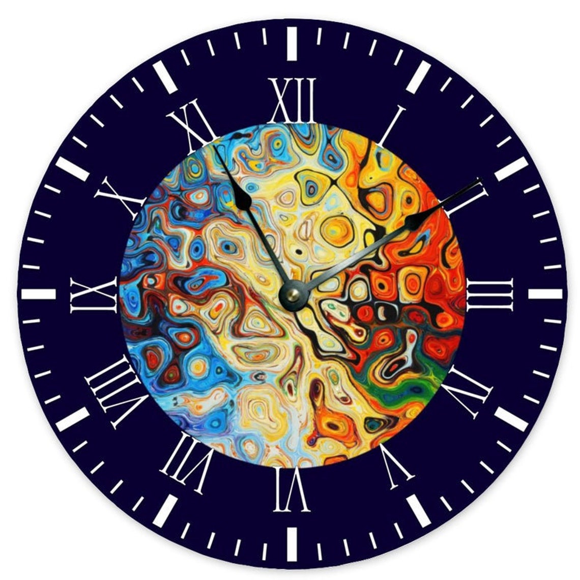 Abstract Art Wall Clock Wooden Wall Decor Modern Wall Clock Etsy