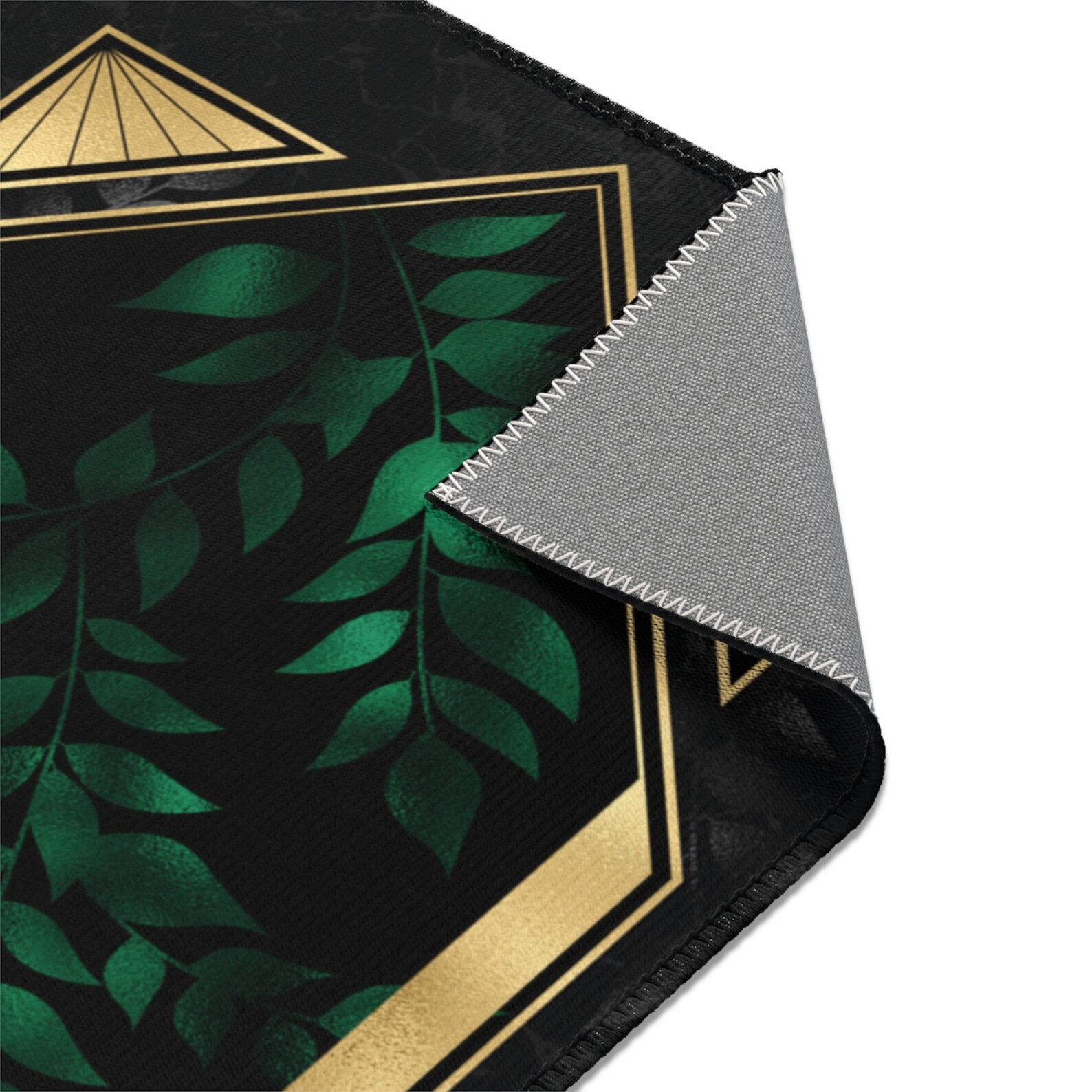 Gold Emerald Green leaves black marble Area Rug Floor Mat Etsy