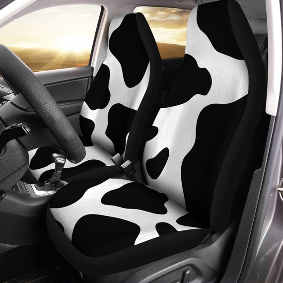 Cow Print Car Seat Covers Pair 2 Front Seat Covers Dairy Cow Etsy