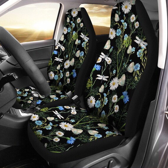 Boho Fl Car Seat Covers 1 Pair Wildflowers Dragonfly Ireland Boho Fl Car Seat Covers 1 Pair, Car Seat Recovering Ireland