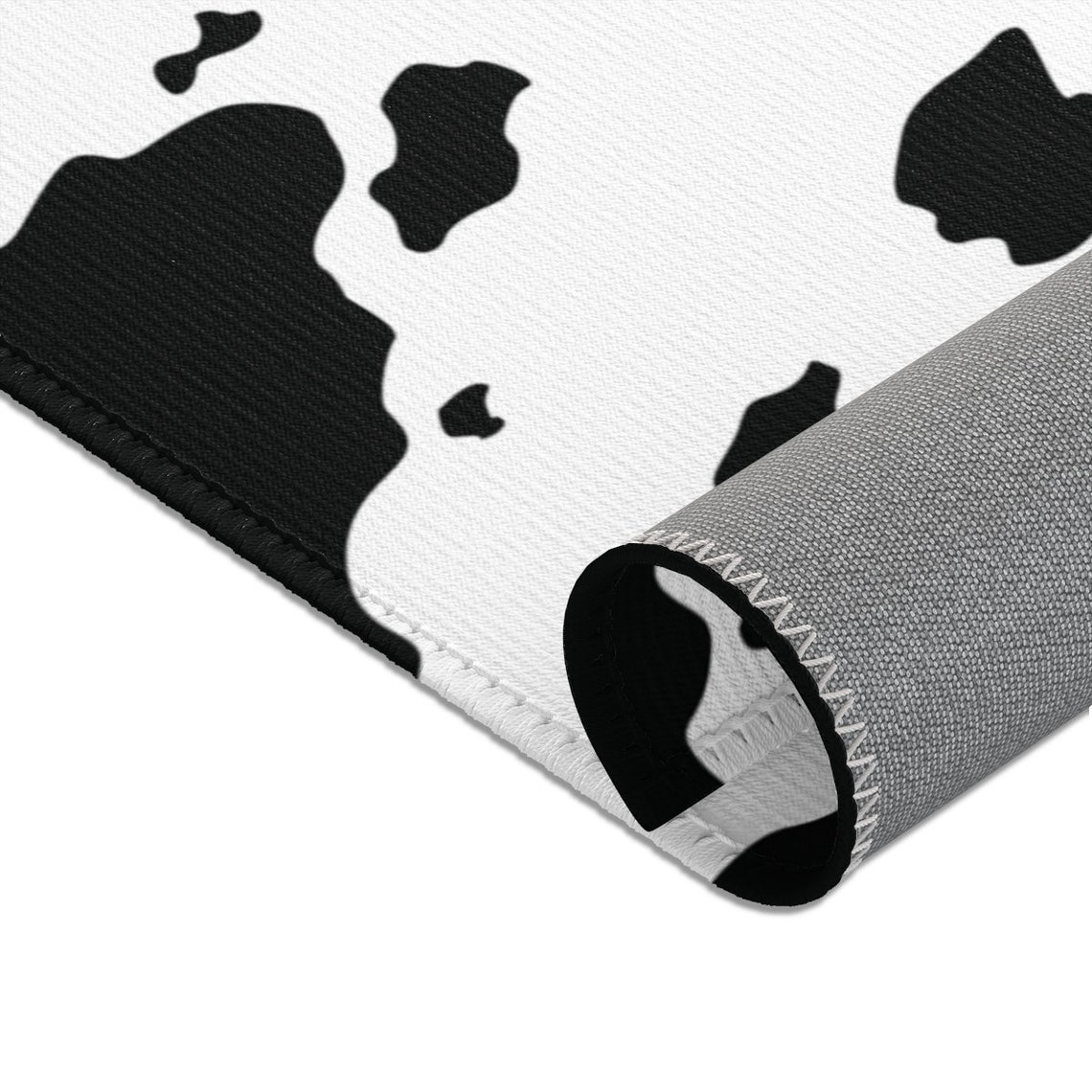 Black White Cow Print Area Rug Unique Accent Rug Floor Mat Etsy