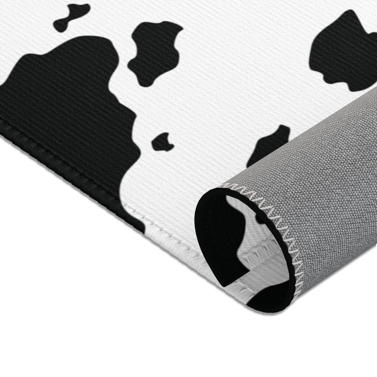 Black White Cow Print Area Rug Unique Accent Rug Floor Mat Etsy