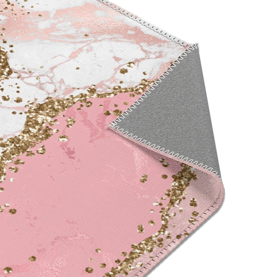 Pink Gold Glitter Abstract Rug Abstract Floor Mat Girls Room Etsy