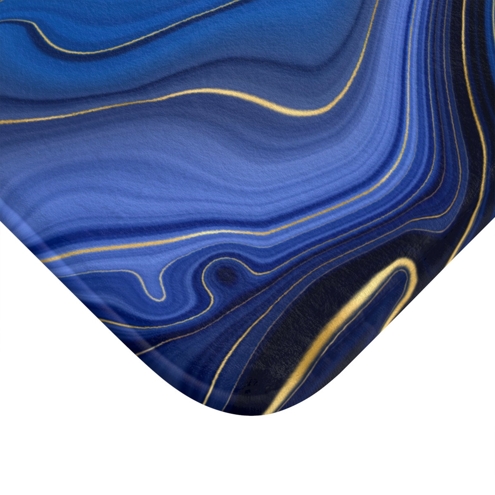 Royal blue marble with gold Bath Mat abstract bathroom decor Etsy