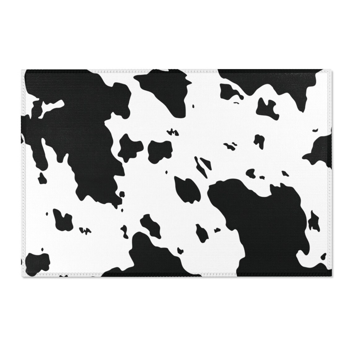 Black White Cow Print Area Rug Unique Accent Rug Floor Mat Etsy