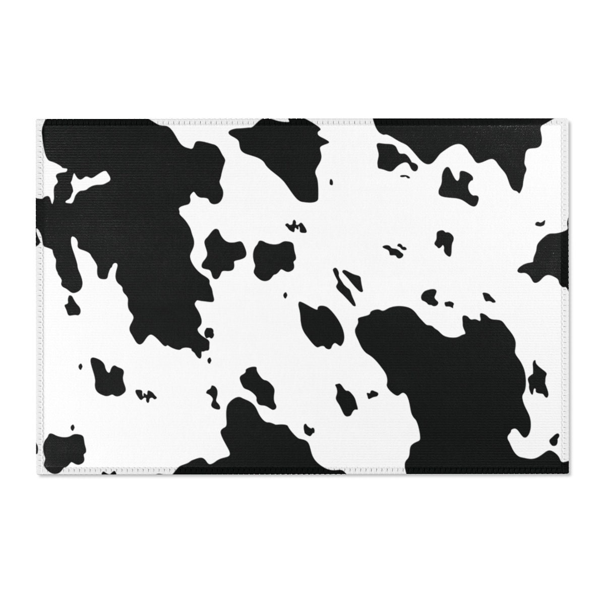 Black White Cow Print Area Rug Unique Accent Rug Floor Mat Etsy