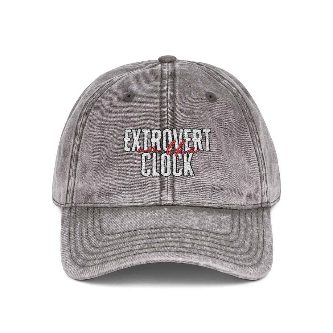 Extrovert on the Clock Cap | Embroidered Vintage Dad Hat - Etsy