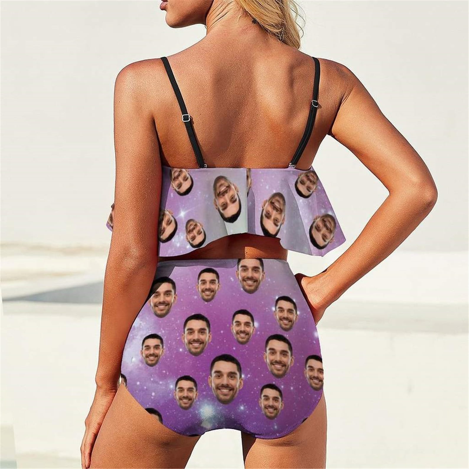 Custom Boyfriend Face Swimwear Ruffle Bathing Suits Etsy