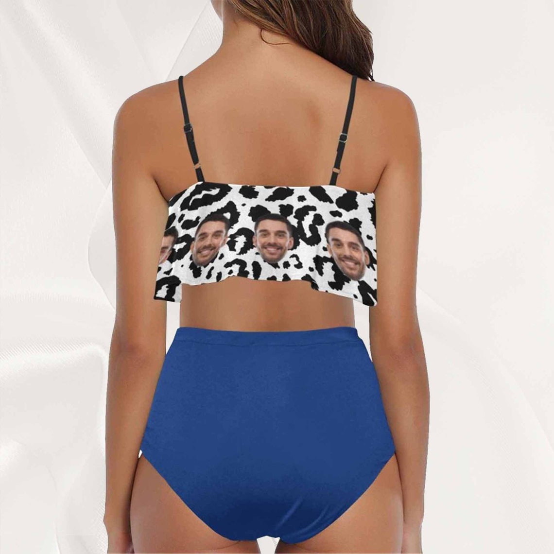 Custom Boyfriend Face Swimwear Ruffle Bathing Suits Etsy