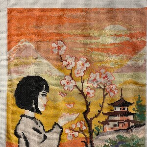 Adorable and Cute Sakura (Cherry) Blossom Tree Cross-Stitch