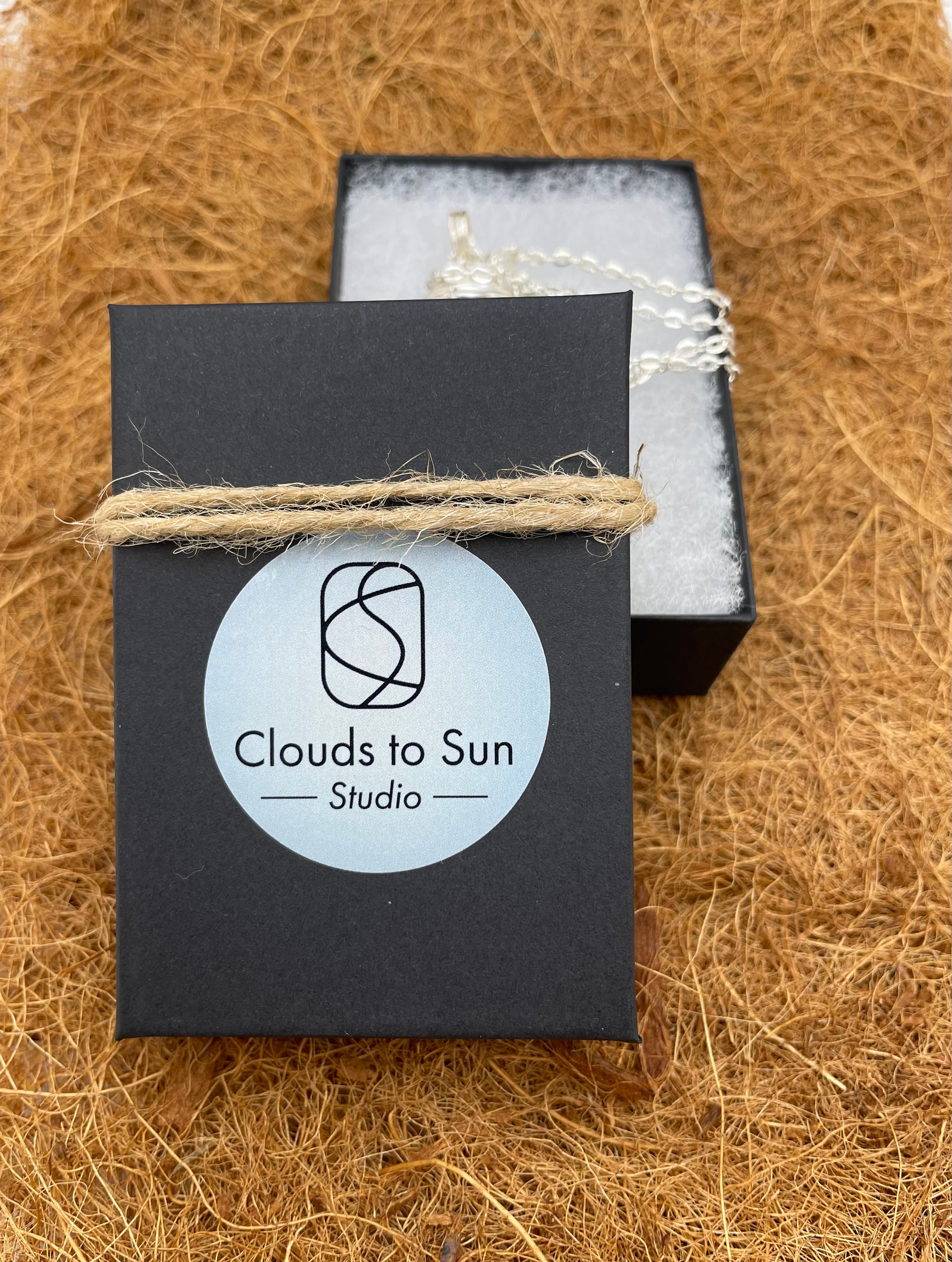 Michigan Pudding Stone Pendant Necklace Black Conglomerate Pudding