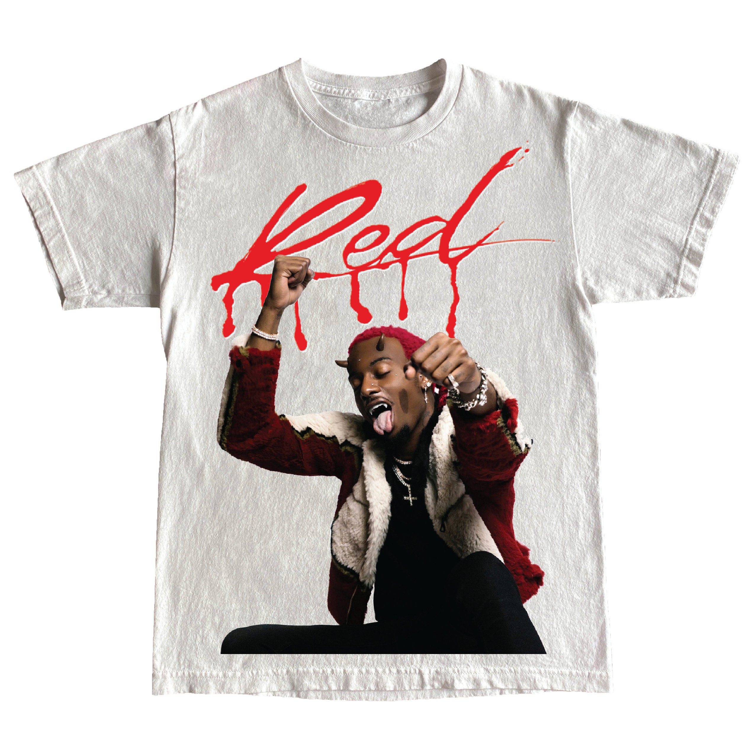 Playboi Carti Whole Lotta Red Merch White T-Shirt Rap Hip Hop | Etsy