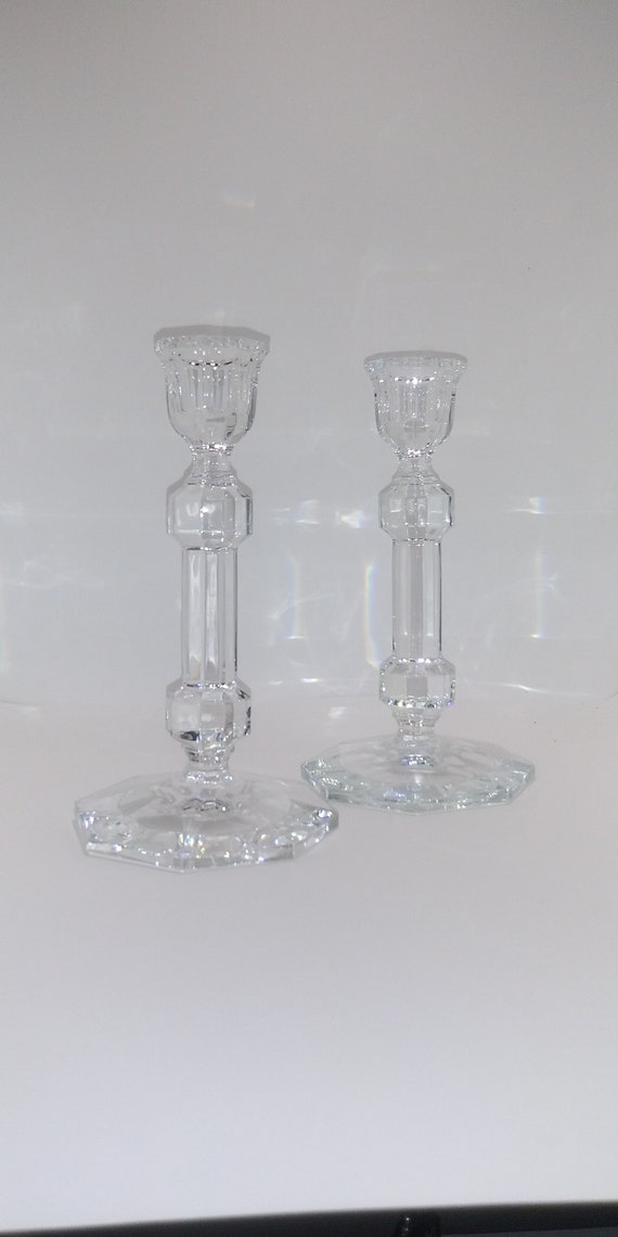Riedel Crystal Candlestick Holders Etsy