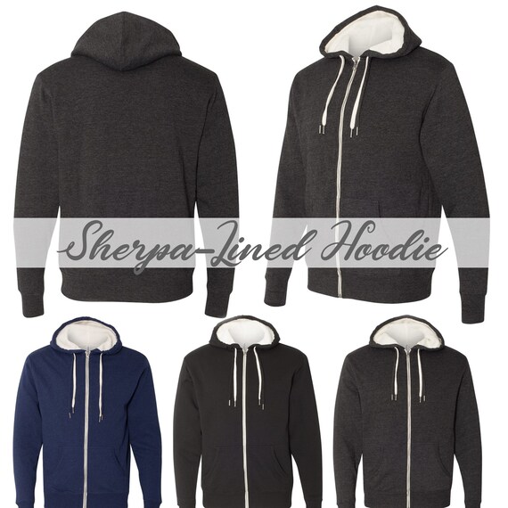 Adult Sherpa Lined French Terry Cotton Hoodie Sweater customization Available Etsy