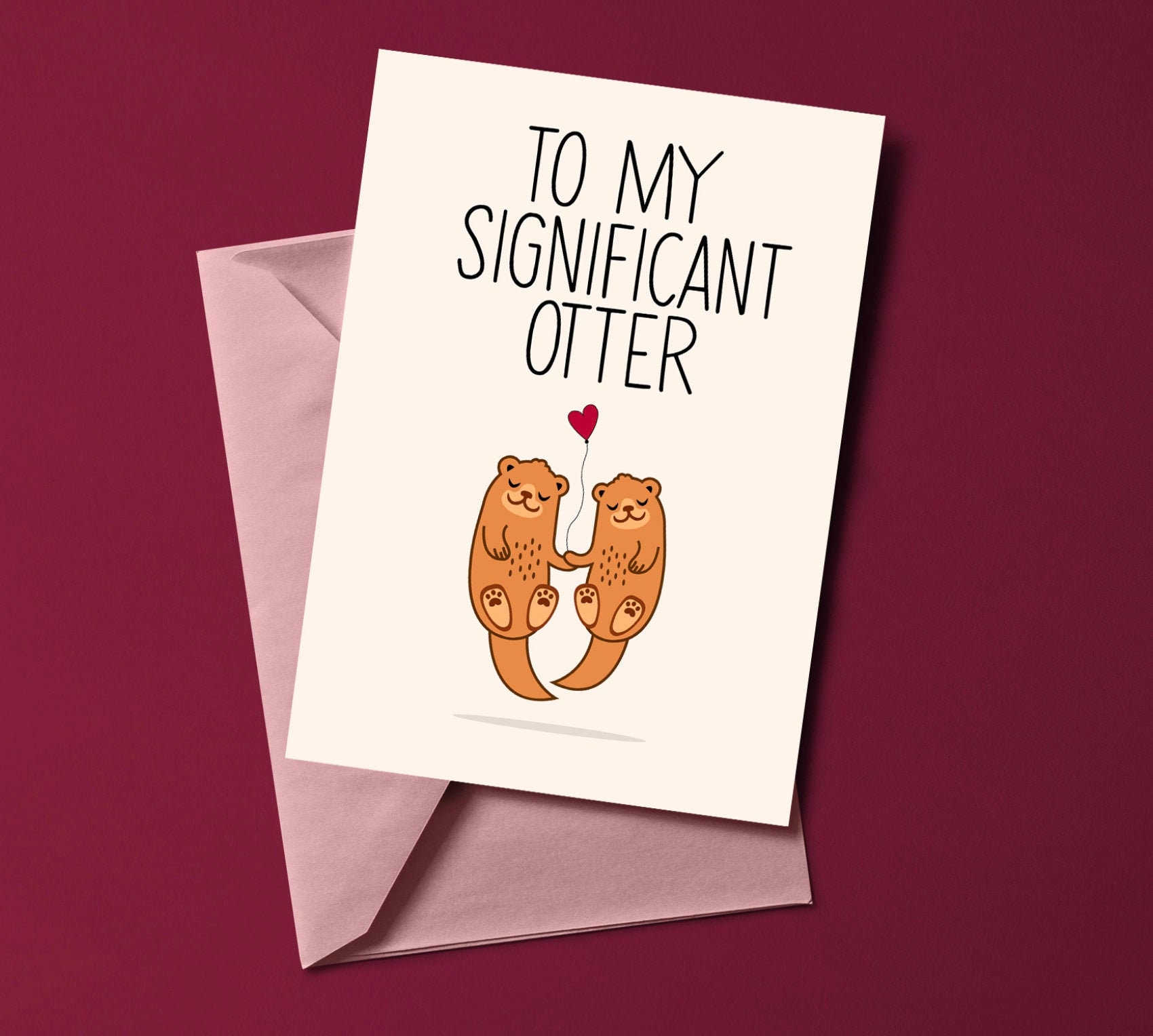 To My Significant Otter / Romantic Couples Sweet Love / Mens Anniversary  Gift. Cute Cards for Her. Cute Otters Blank Inside 5x7 -  Canada