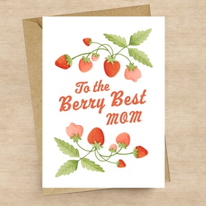 Cute Mothers Day Card | For the Berry Best Mom | Cards for Mom from Kids | Top Mothers Day Cards 2023 Free Shipping