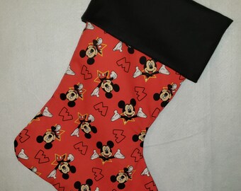 Disney Mickey Mouse Christmas Stocking with Plush Cuff NEW 8.5" 