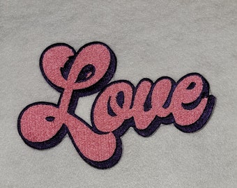 Love Hippy Flowers Heart Embroidered Iron-on Patch - Etsy