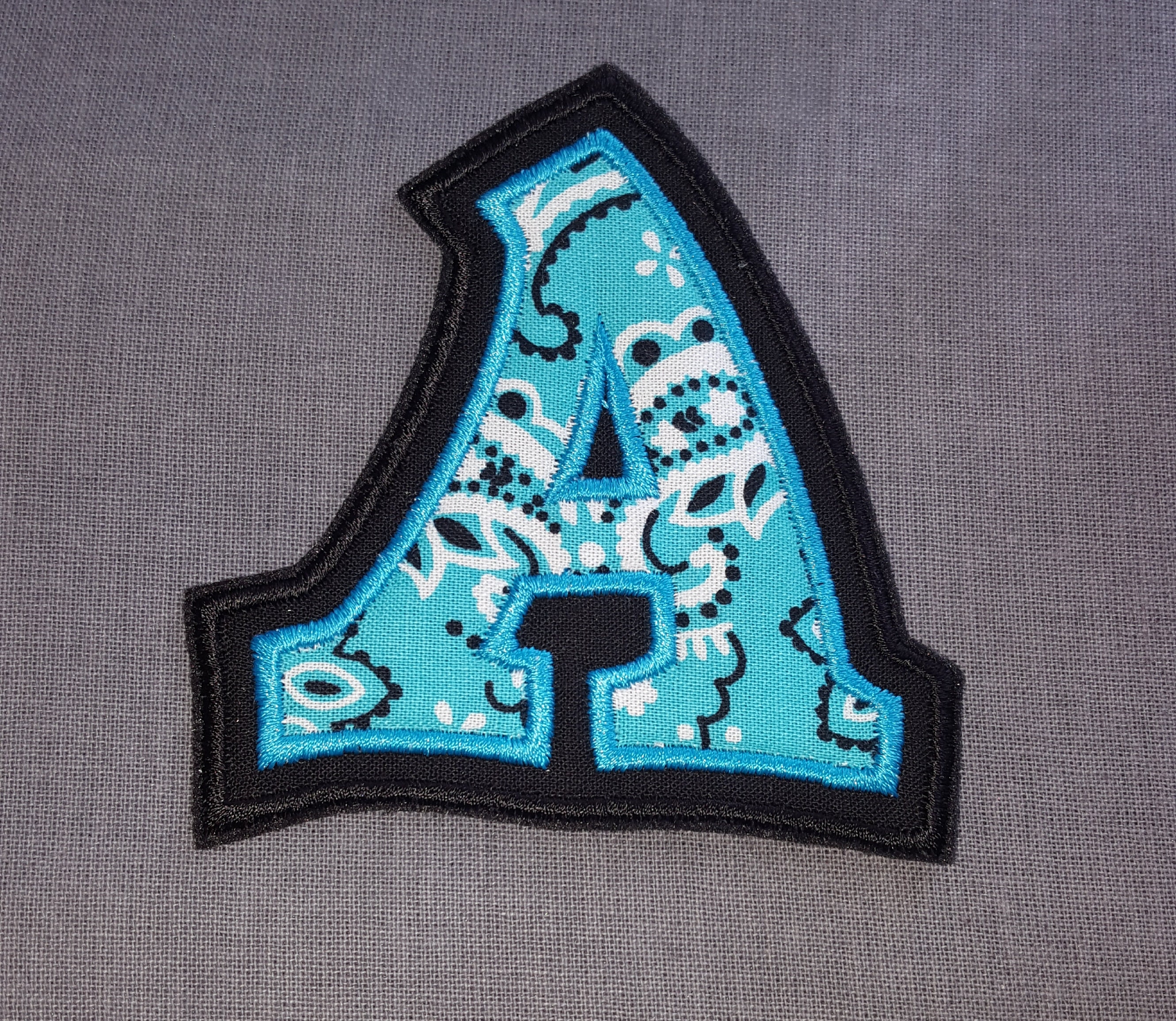 Monogrammed Letter A Blue Bandana DIY 3 3/4 inch Iron On Etsy