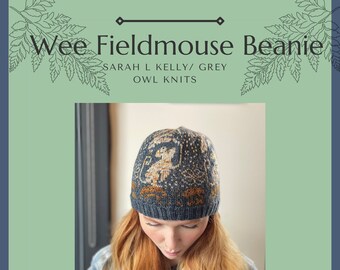 PATTERN/Wee Fieldmouse Beanie Pattern/ Colorwork/Stranded/FairIsle