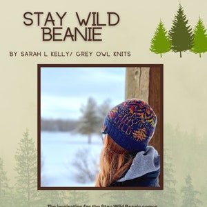 PATTERN/Stay Wild Beanie/Tricot Colorwork Pattern image 1
