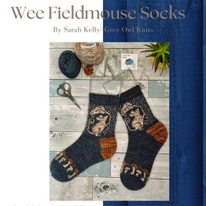 PATTERN/Wee Fieldmouse Sock knitting pattern/Fair Isle Colourwork/ Mushrooms/ Mouse