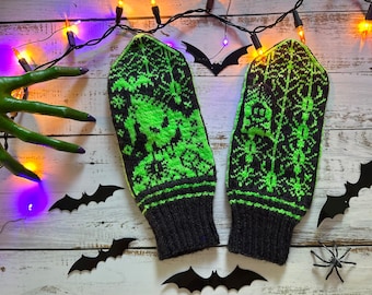 PATTERN/Spooky Bogeyman Mitten Knitting Pattern Adult Children