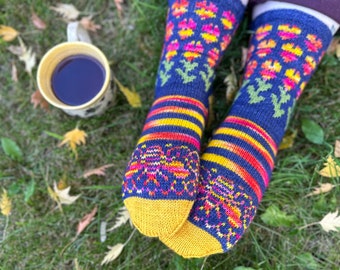 PATTERN** Oh Snapdragon Sock Knitting Pattern Abeilles