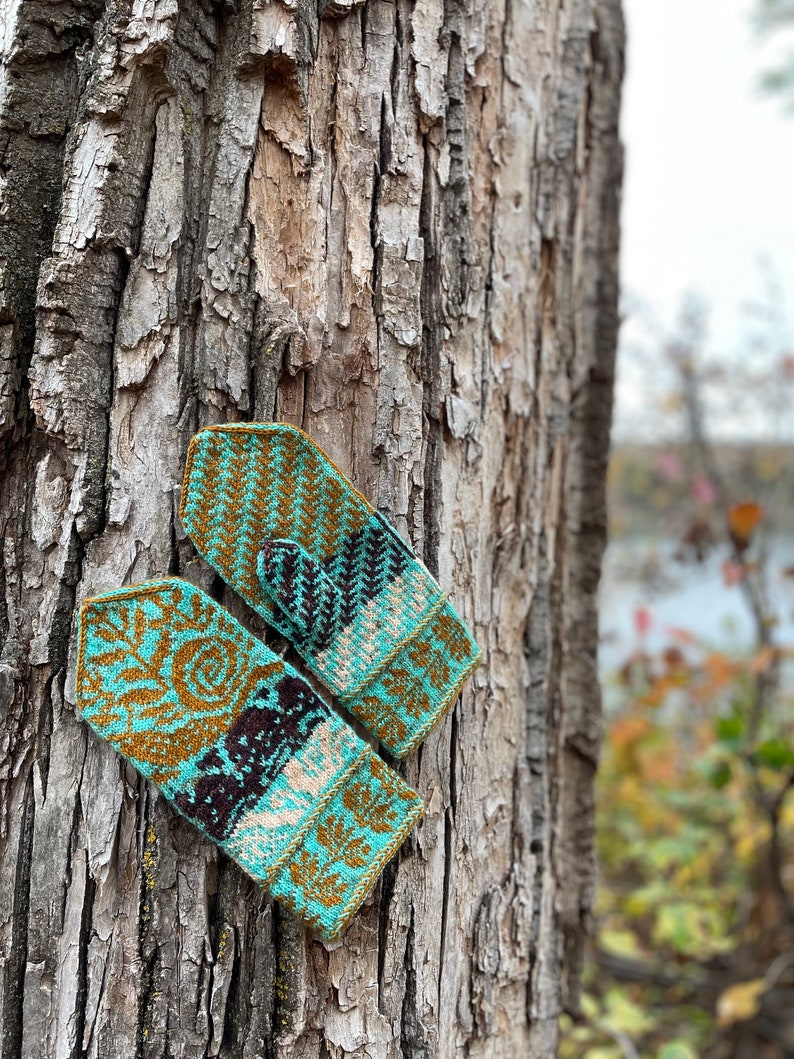 PATTERN/ Gastropod Mitten Pattern/ Snail Mushroom Fair Isle Colourwork image 4