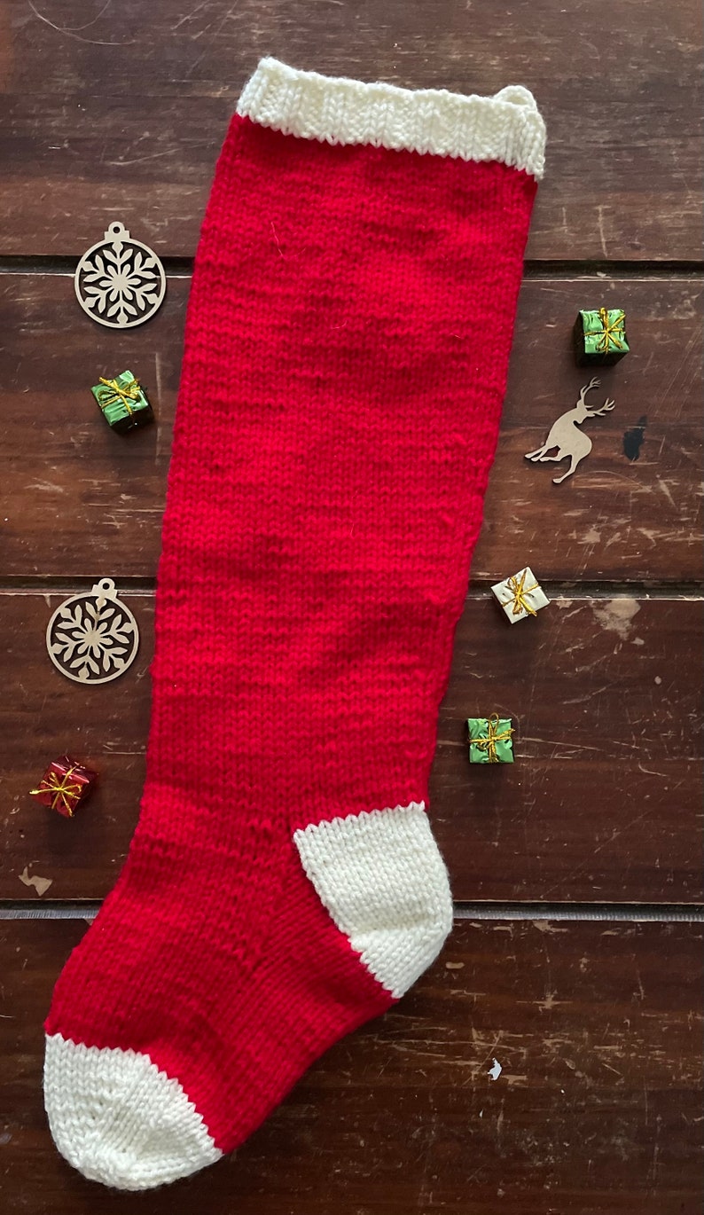 KNITTING PATTERN/ Very Basic CHRISTMAS Stocking Pattern** Easy Beginner ...